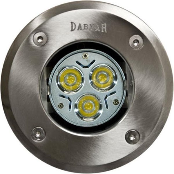 Dabmar Lighting Dabmar Lighting FG319-LED3 Fiberglass LED In-Ground Well Light with Stainless Steel Top - 3.94 x 4.31 x 4.31 in. FG319-LED3